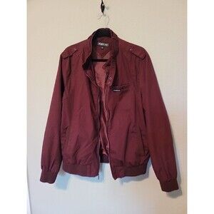 Vintage Members Only Mens Size Large Burgundy Lightweight Jacket